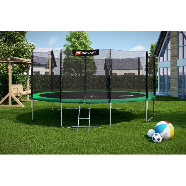 Батут детский Hop-Sport 16ft (488cm) green с внешней сеткой