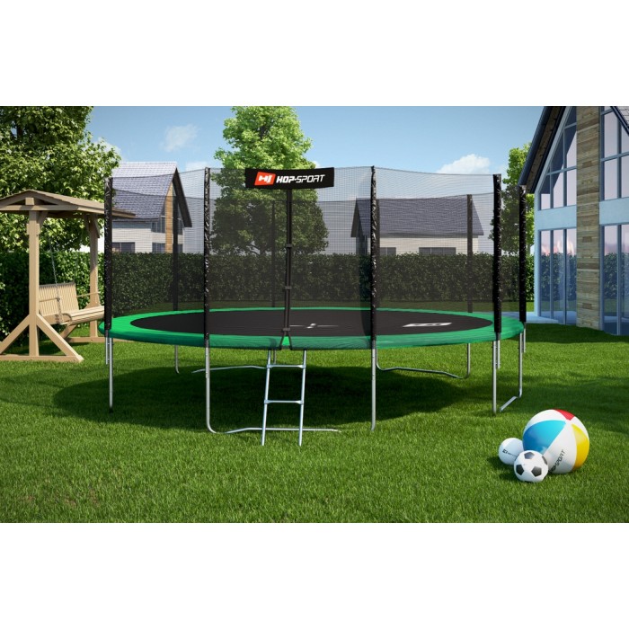 Батут дитячий Hop-Sport 16ft (488cm) green із зовнішнім сіткою