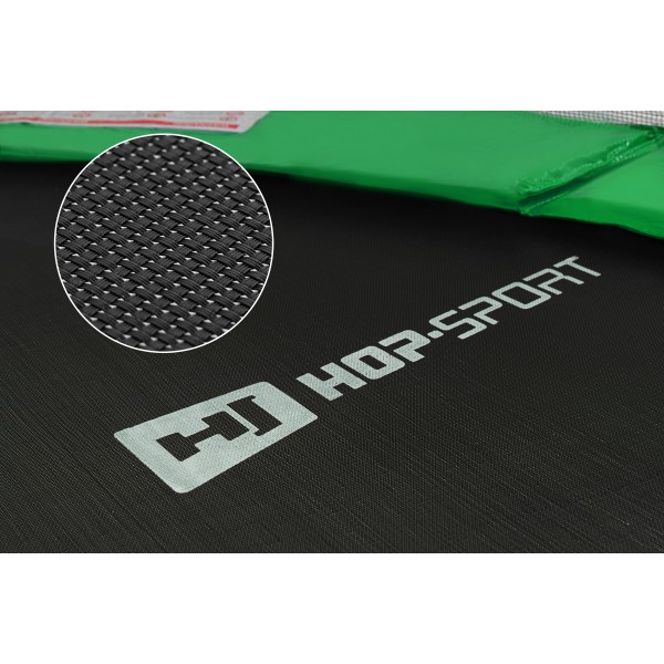 Батут детский Hop-Sport 12ft (366cm) черно-зеленый с внутренней сеткой