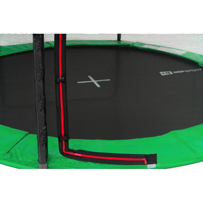 Батут детский Hop-Sport 12ft (366cm) черно-зеленый с внутренней сеткой