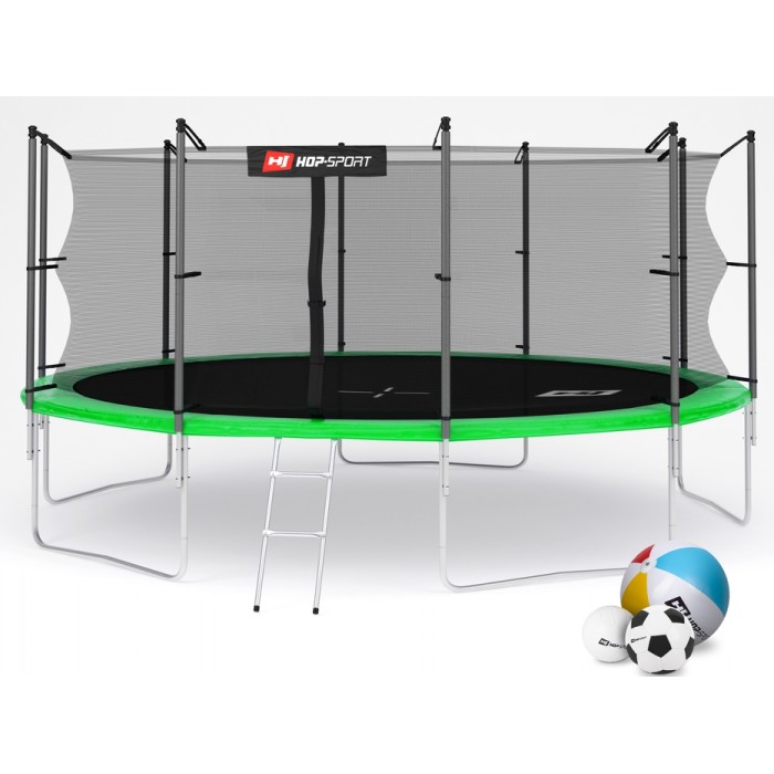 Батут детский Hop-Sport 16ft (488cm) green с внутренней сеткой