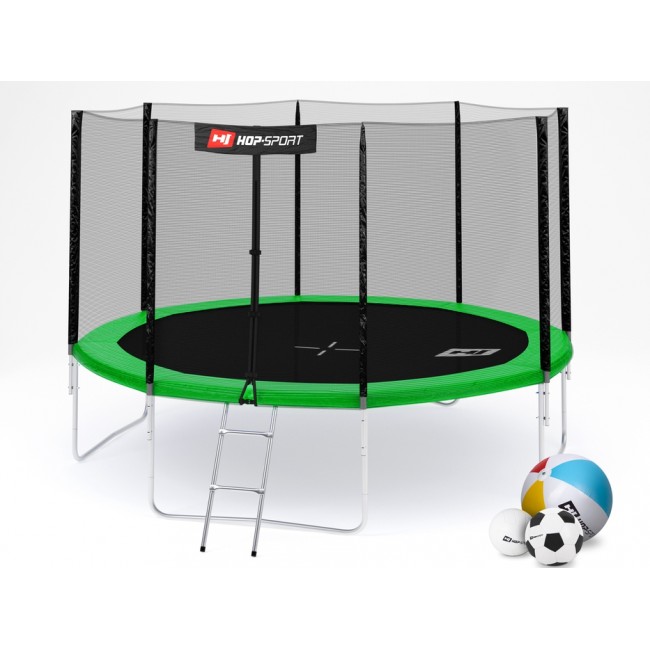 Батут дитячий Hop-Sport 12ft (366cm) green із зовнішнім сіткою Батут дитячий Hop-Sport 12ft (366cm) green із зовнішнім сіткою