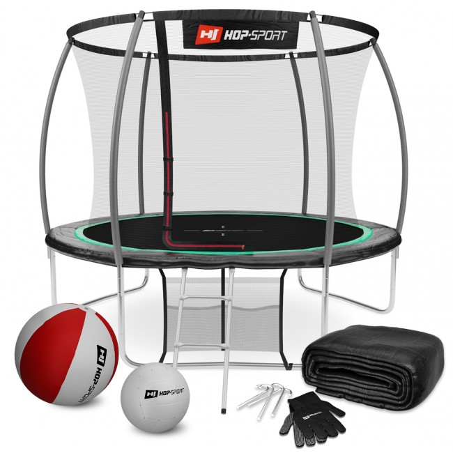 Батут дитячий Hop-Sport Premium 10ft (305cm) чорно-зелений з внутрішньої сіткою Батут дитячий Hop-Sport Premium 10ft (305cm) чорно-зелений з внутрішньої сіткою