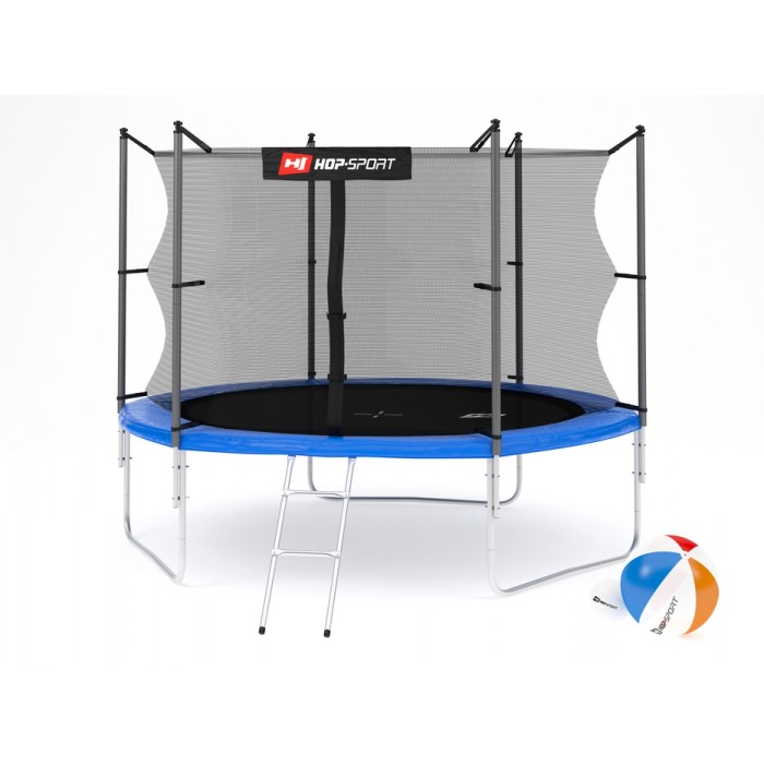 Батут детский Hop-Sport 10ft (305cm) blue с внутренней сеткой 3 ноги