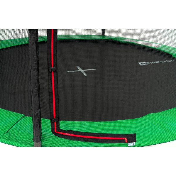 Батут детский Hop-Sport 14ft (427 см) черно-зеленый с внутренней сеткой