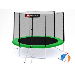 Батут детский Hop-Sport 10ft (305cm) green с внешней сеткой 3 ноги