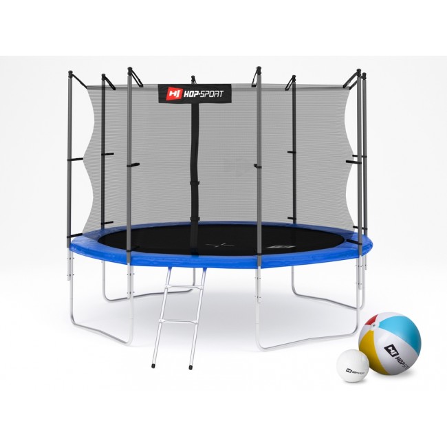 Батут детский Hop-Sport 10ft (305cm) blue с внутренней сеткой 4 ноги