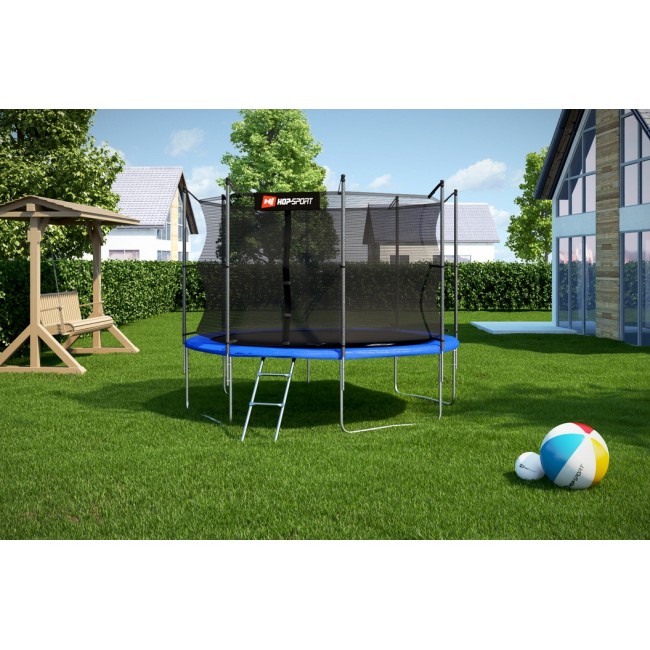 Батут детский Hop-Sport 10ft (305cm) blue с внутренней сеткой 4 ноги