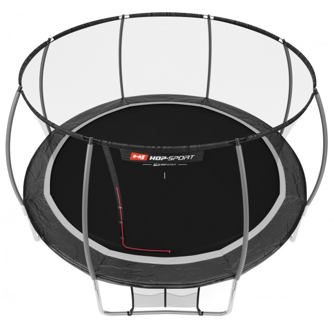 Батут дитячий Hop-Sport Premium 14ft (427 cm) чорно-сірий з внутрішньої сіткою