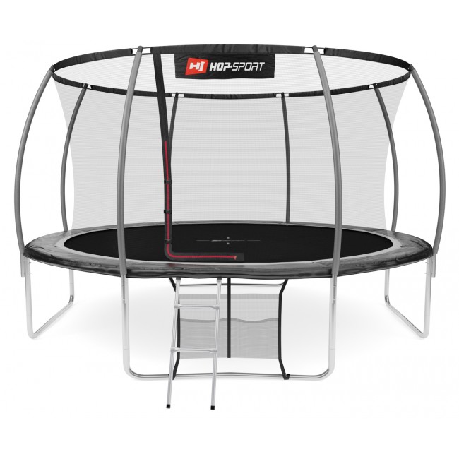Батут дитячий Hop-Sport Premium 14ft (427 cm) чорно-сірий з внутрішньої сіткою