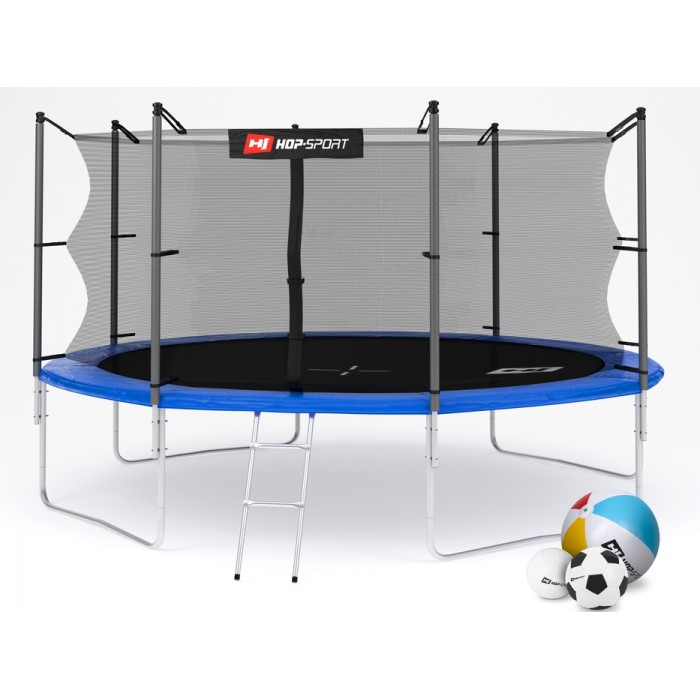 Батут дитячий Hop-Sport 14ft (427cm) blue з внутрішньої сіткою