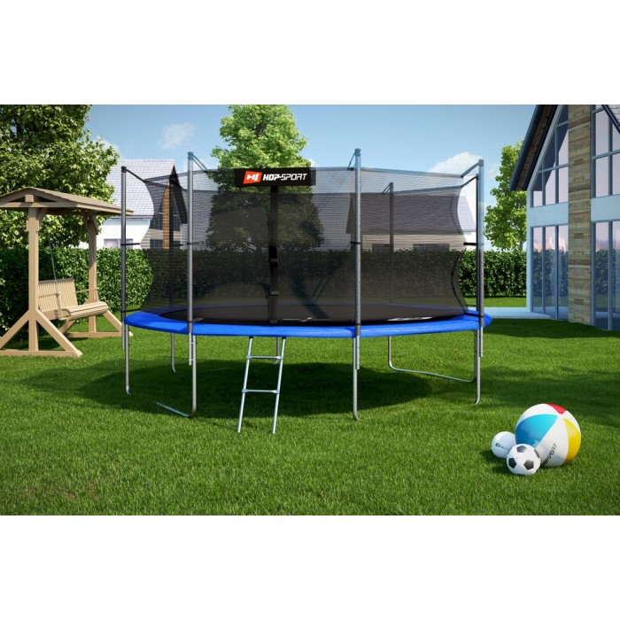 Батут дитячий Hop-Sport 14ft (427cm) blue з внутрішньої сіткою