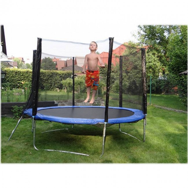 Батут дитячий SJ 13ft (404cm) blue з зовнішньої сіткою