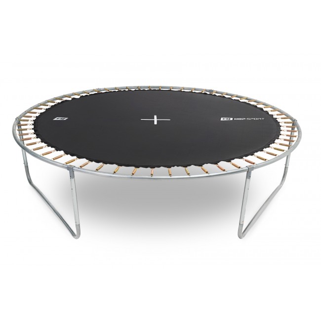 Батут детский Hop-Sport 10ft (305cm) черно-синий с внешней сеткой (4 ноги)