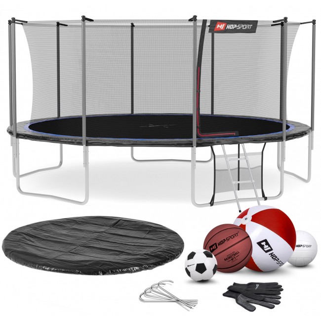 Батут Hop-Sport 14ft (488 cm) чорно-синій з внутрішньої сіткою Батут Hop-Sport 14ft (488 cm) чорно-синій з внутрішньої сіткою