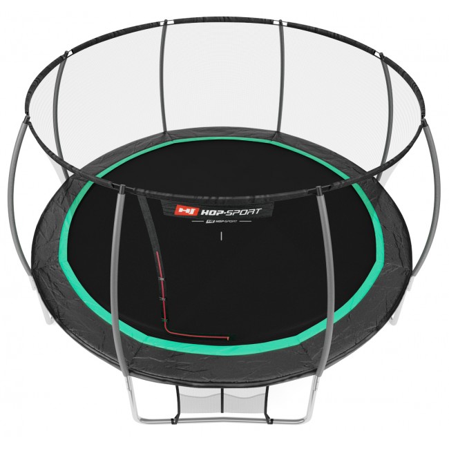 Батут дитячий Hop-Sport Premium 14ft (427 cm) чорно-зелений з внутрішньої сіткою