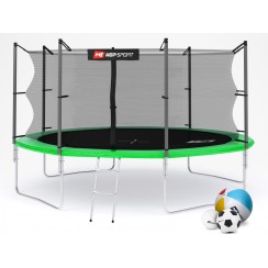 Батут дитячий Hop-Sport 14ft (427cm) green з внутрішньої сіткою