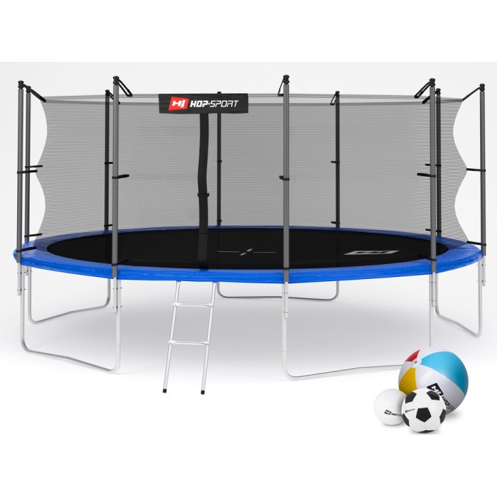 Батут детский Hop-Sport 16ft (488cm) blue с внутренней сеткой