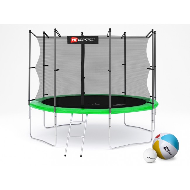 Батут детский Hop-Sport 10ft (305cm) green с внутренней сеткой 4 ноги Батут детский Hop-Sport 10ft (305cm) green с внутренней сеткой 4 ноги