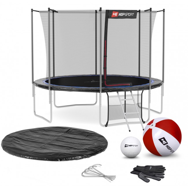 Батут Hop-Sport 12ft (366cm) чорно-синій з внутрішньої сіткою Батут Hop-Sport 12ft (366cm) чорно-синій з внутрішньої сіткою