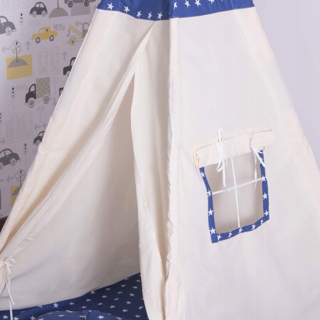 Детская палатка (вигвам) Springos Tipi XXL TIP08 White/Blue