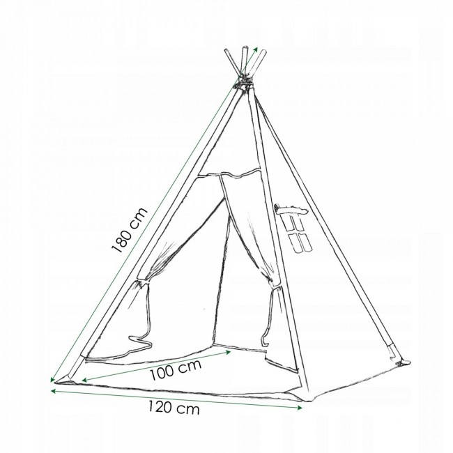 Детская палатка (вигвам) Springos Tipi XXL TIP01 White/Black