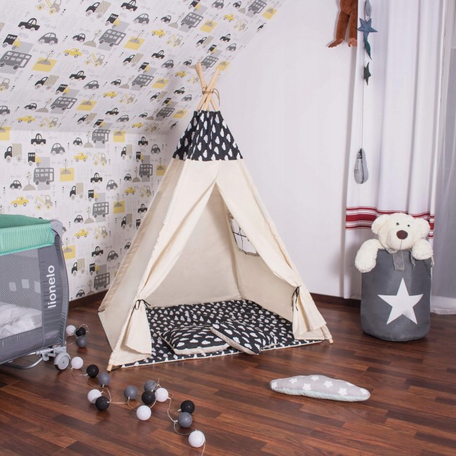 Детская палатка (вигвам) Springos Tipi XXL TIP01 White/Black