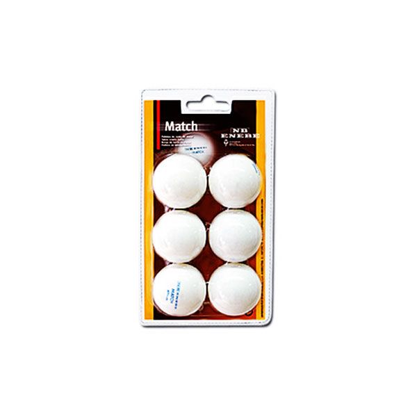 М'ячики для настільного тенісу Enebe 6шт Match білі 845505