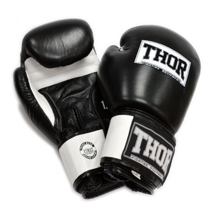 Боксерські рукавички THOR SPARRING (PU) BLK / WH 12 oz.