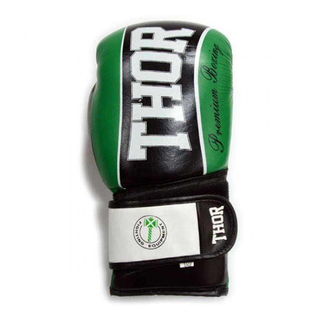 Боксерские перчатки THOR THUNDER (Leather) GRN 14 oz.