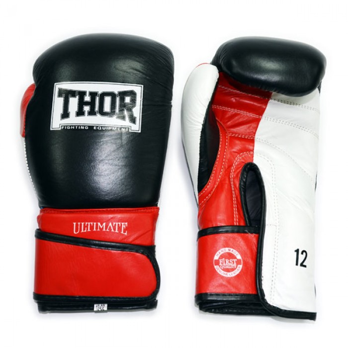 Боксерские перчатки THOR ULTIMATE (Leather) W/B/R 12 oz.