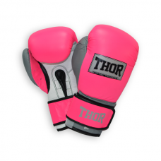Боксерские перчатки THOR TYPHOON 16oz /PU /розово-бело-серые