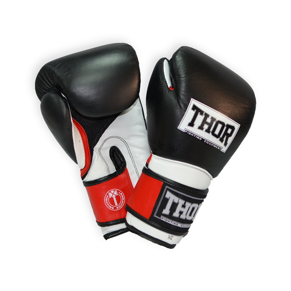 Боксерські рукавички THOR PRO KING 12oz / PU / чорно-червоно-білі