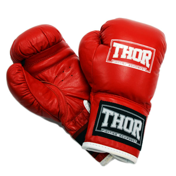 Боксерские перчатки THOR JUNIOR (Leather) RED 8 oz.
