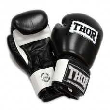 Боксерские перчатки THOR SPARRING (Leather) BLK/WH 10 oz.