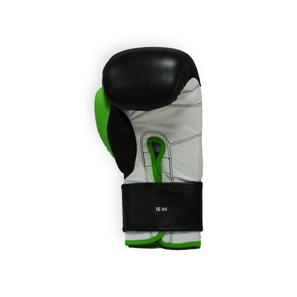 Боксерские перчатки THOR TYPHOON 12oz /PU /черно-зелено-белые