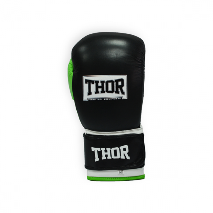 Боксерские перчатки THOR TYPHOON 12oz /PU /черно-зелено-белые