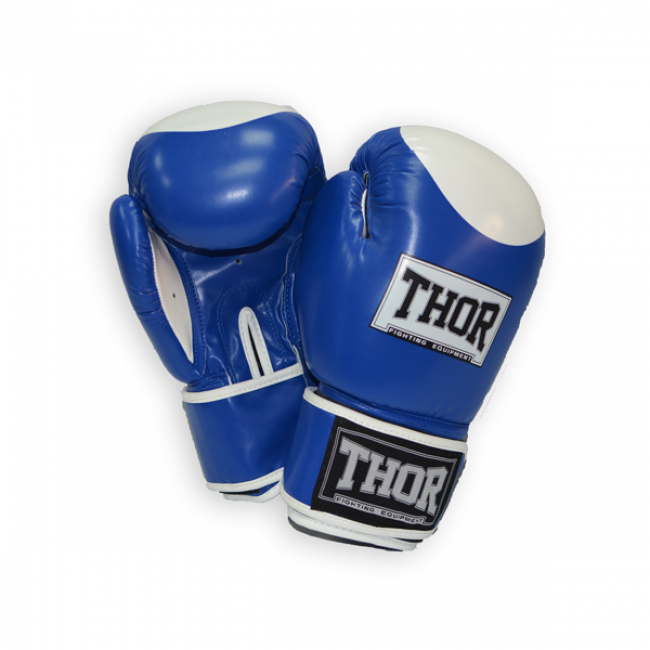 Боксерские перчатки THOR COMPETITION 16oz /PU /сине-белые Боксерские перчатки THOR COMPETITION 16oz /PU /сине-белые