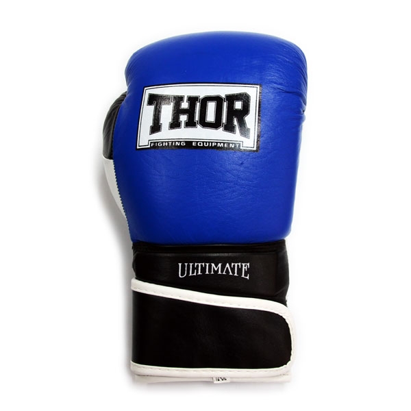 Боксерские перчатки THOR ULTIMATE (PU) B/BL/WH 10 oz.