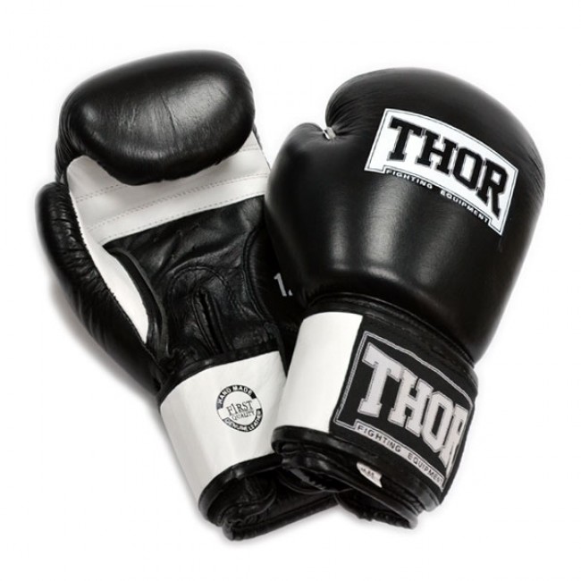 Боксерські рукавички THOR SPARRING (Leather) BLK / WH 16 oz. Боксерські рукавички THOR SPARRING (Leather) BLK / WH 16 oz.