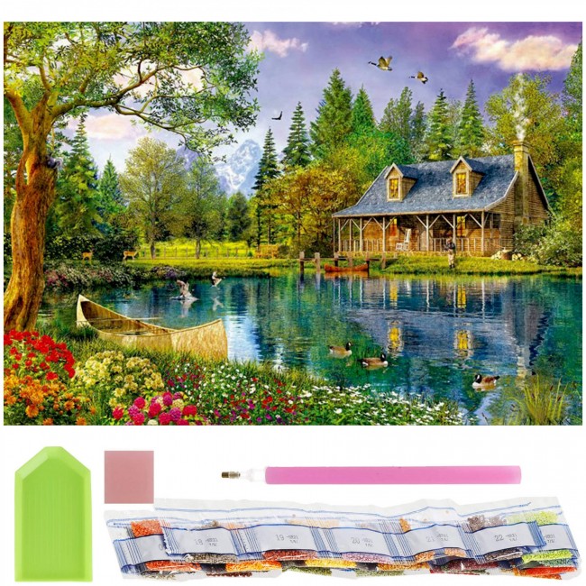 Набір алмазної мозаїки (вишивки) Springos 40 x 30 см DP0014