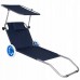 Шезлонг (лежак) для пляжа, террасы и сада с колесами и навесом Springos GC0044