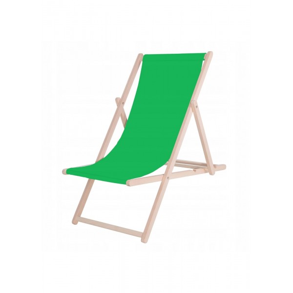 Шезлонг (крісло-лежак) дерев'яний для пляжу, тераси та саду Springos DC0001 GREEN