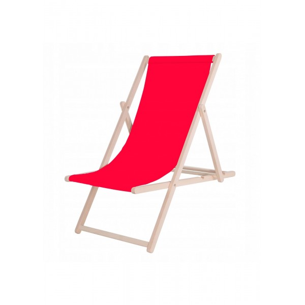 Шезлонг (крісло-лежак) дерев'яний для пляжу, тераси та саду Springos DC0001 RED