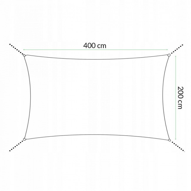 Тент-парус теневой для дома, сада и туризма Springos 4 x 2 м SN1037 Light Grey