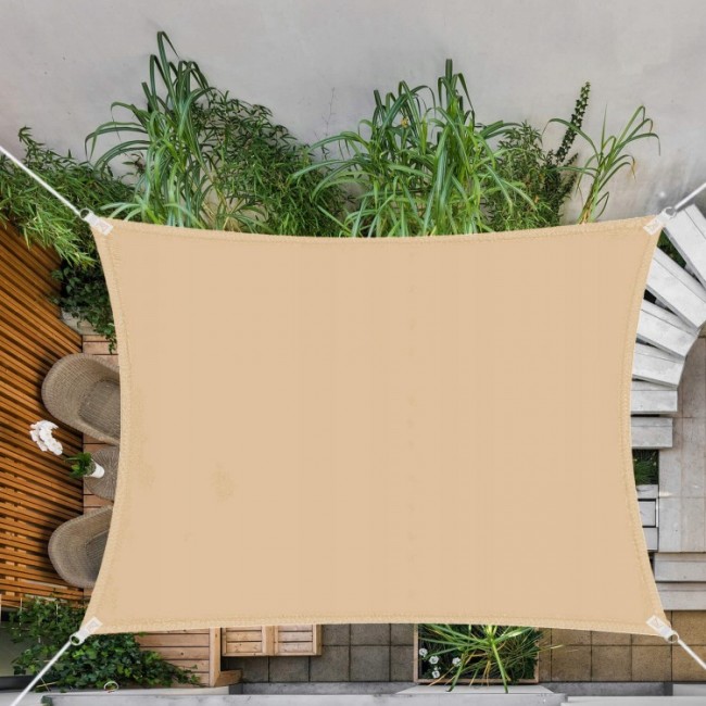 Тент-парус теневой для дома, сада и туризма Springos 3 x 2 м SN1042 Beige