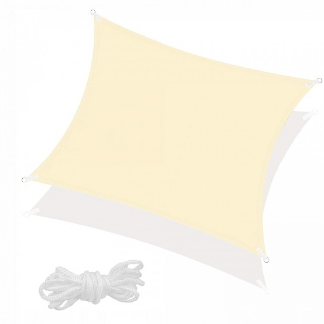 Тент-парус теневой для дома, сада и туризма Springos 3 x 3 м SN1028 Light Yellow Тент-парус теневой для дома, сада и туризма Springos 3 x 3 м SN1028 Light Yellow