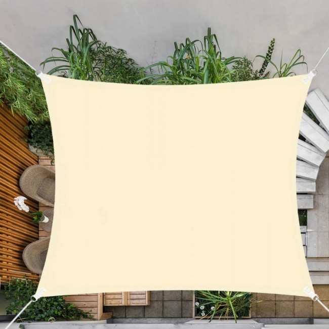 Тент-парус теневой для дома, сада и туризма Springos 3 x 3 м SN1028 Light Yellow