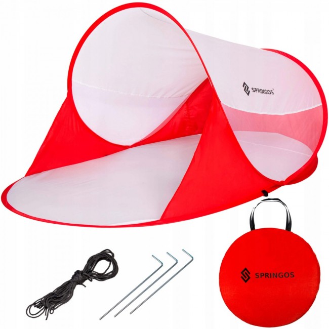 Пляжний намет-тент Springos Pop Up 120 x 200 см PT012 Red / White