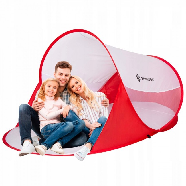Пляжний намет-тент Springos Pop Up 120 x 200 см PT012 Red / White